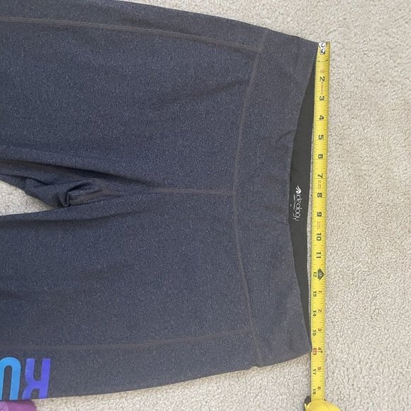 Ideology Crop Leggings Womens XL Run Like A Girl Colorful Capri Yoga Pants Grey - Picture 7 of 11
